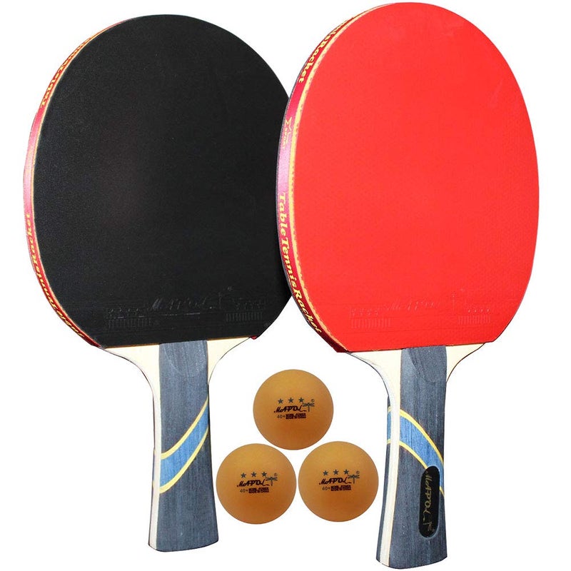MAPOL 2 Pack of 4 Star Professional Ping Pong Paddle Advanced Training Table Tennis Racket with Carry Case - Image 1
